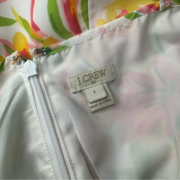 J. Crew Tropical Floral Mini Dress Size 4 Boho Beach Vacation Resortwear - Picture 10 of 12